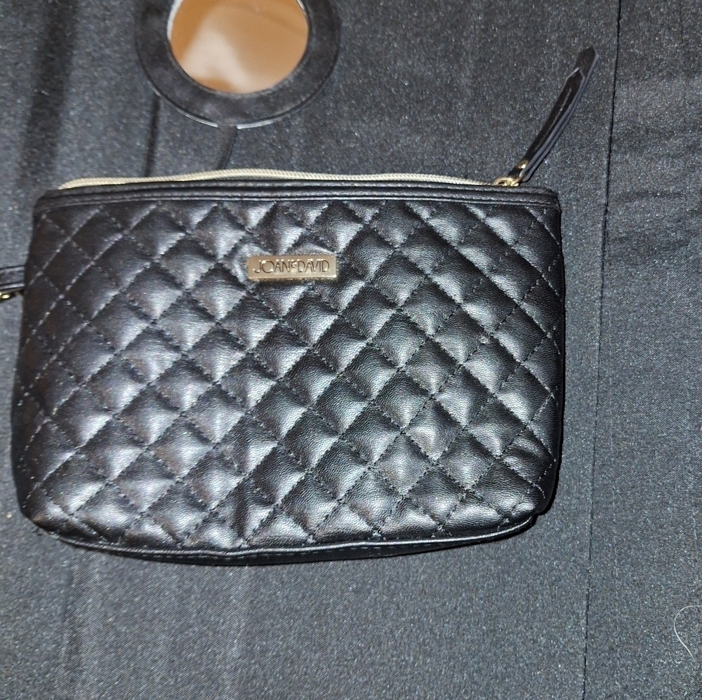 Joan & David Black Wristlet Makeup Bag Small